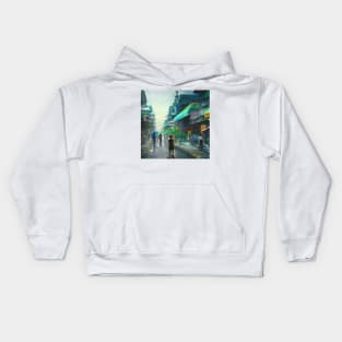 A Painting of a Street in Bangkok, Thailand Kids Hoodie